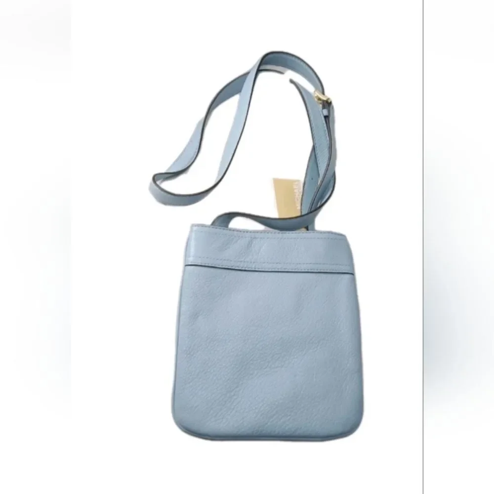 Michael Kors Moxley Crossbody Bag Pale Blue Leather Shoulder Bag Retail $148